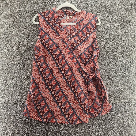 Cato Large Red Floral Sleeveless Blouse - Picture 1 of 7